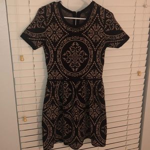 Black and gold dress